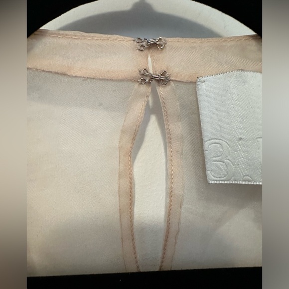 3.1 Phillip Lim beige leather sequin top with sheer silk back - size 4 - Picture 4 of 7